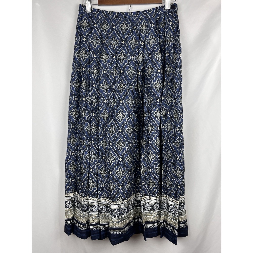 Vintage 90s Pendleton Blue‎ Maxi Skirt Size 10 Made in USA Boho Lagenlook EUC
